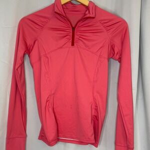 Athleta 1/4 Zip Pink Pullover Running Top Lightweight Athletic Workout Shirt XXS